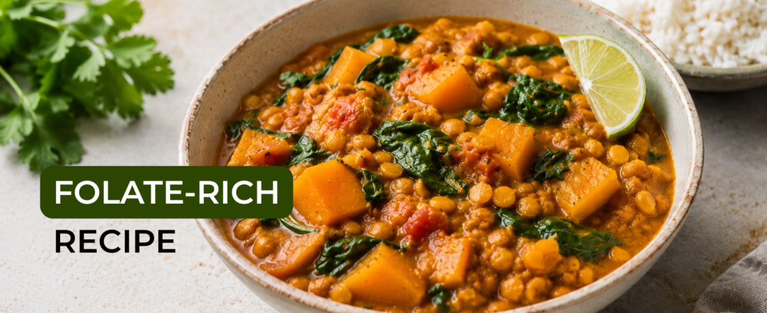 Folate-Rich Lentil, Spinach and Pumpkin Curry for Preconception Nutrition